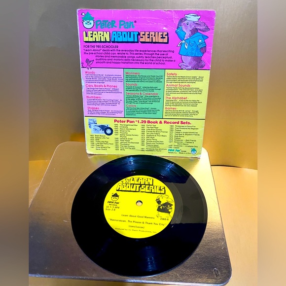 PETER PAN RECORDS VTG 60s ABOUT GOOD MANNERS VINYL RECORD LITTLE LP 2368 7” - Picture 6 of 10